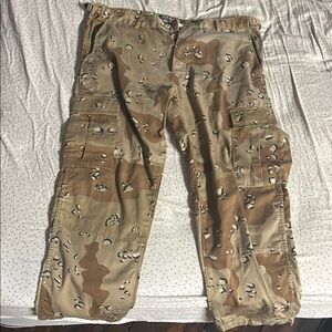 Tan and Brown Cargo Pants with Military Style